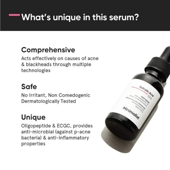 Minimalist 2% Salicylic Acid Face Serum
For Blackheads & Whiteheads | 30ml | NWT - Picture 7 of 15